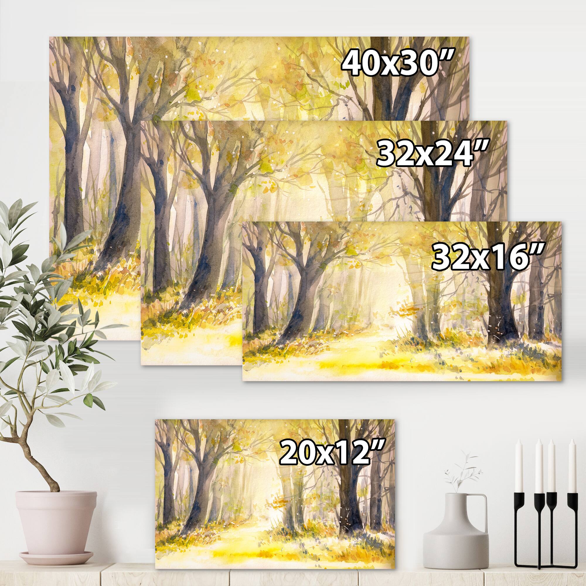 Designart - Bright Sunshine Through The Forest Trees I